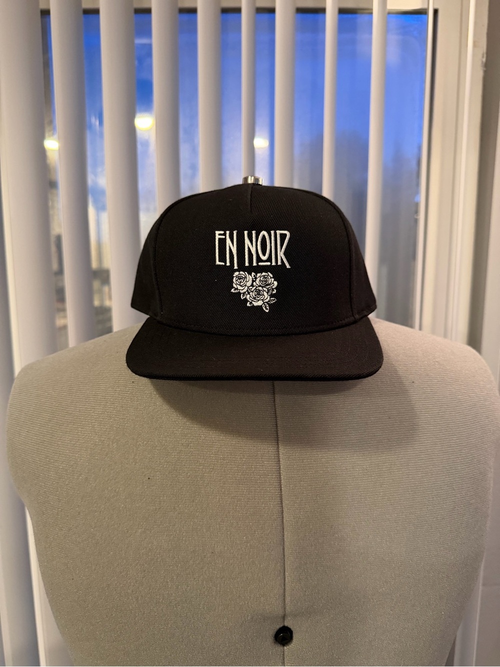 nOir Jewelry Black EN NOIR Embroidered Flat-Brim Hat